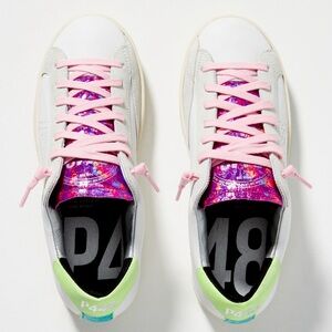 P448 White and Pink Sneakers